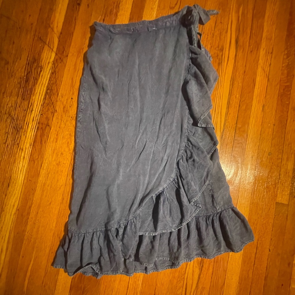 Mlle Gabrielle Denim Colored Midi Skirt